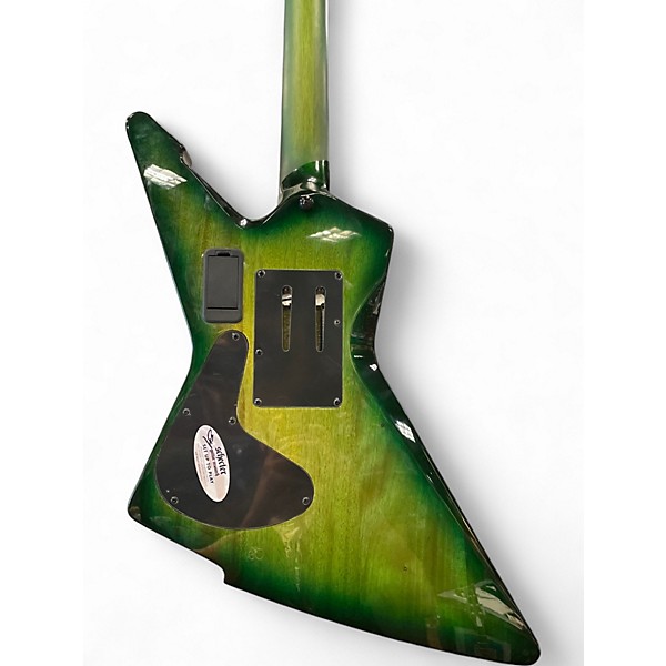Used Schecter Guitar Research E1FRS GREEN BURST Solid Body Electric Guitar