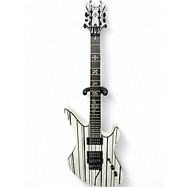 Used Schecter Guitar Research Synyster Gates Signature Standard WHITE WITH BLACK STRIPES Solid Body Electric Guitar