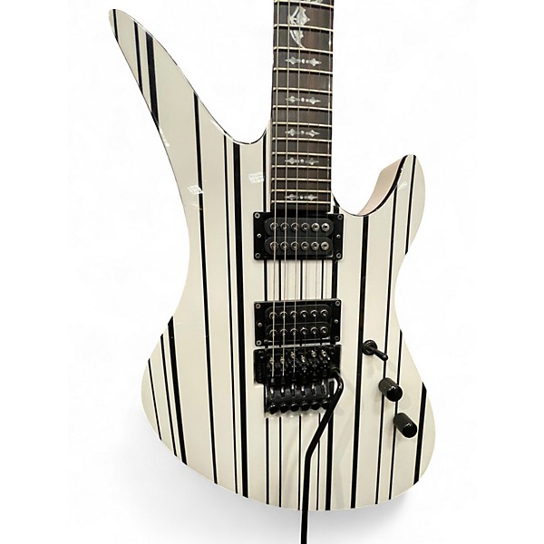 Used Schecter Guitar Research Synyster Gates Signature Standard WHITE WITH BLACK STRIPES Solid Body Electric Guitar