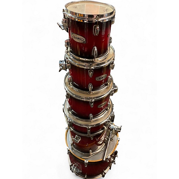 Used Mapex 6 Piece M Pro Candy Apple Red Drum Kit