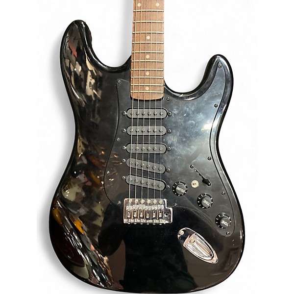 Used Jms Strat Style Black Solid Body Electric Guitar