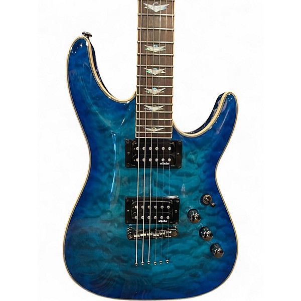 Used Schecter Guitar Research Omen Extreme 6 Blue Solid Body Electric Guitar