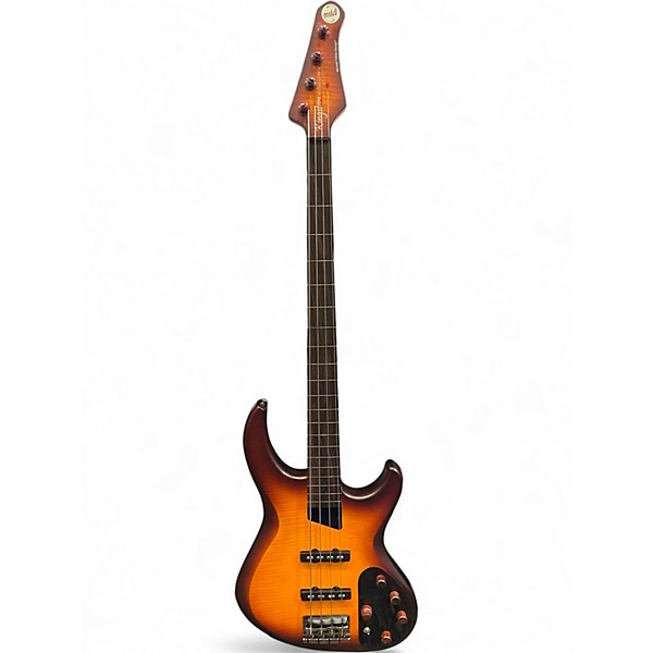 Used MTD KINGSTON SARATOGA DELUXE Caramel Burst Electric Bass Guitar