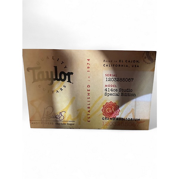 Used Taylor 414ce Studio Natural Acoustic Electric Guitar