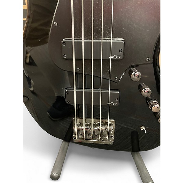 Used Squier Contemporary Active Jazz Bass HH V Black Electric Bass Guitar