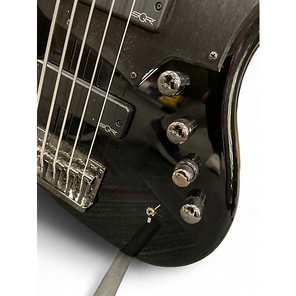 Used Squier Contemporary Active Jazz Bass HH V Black Electric Bass Guitar