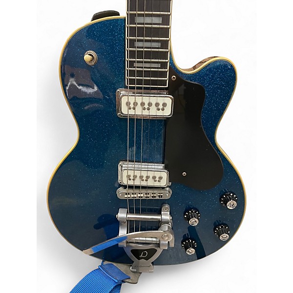 Used 1999 DeArmond M75T Blue Sparkle Solid Body Electric Guitar