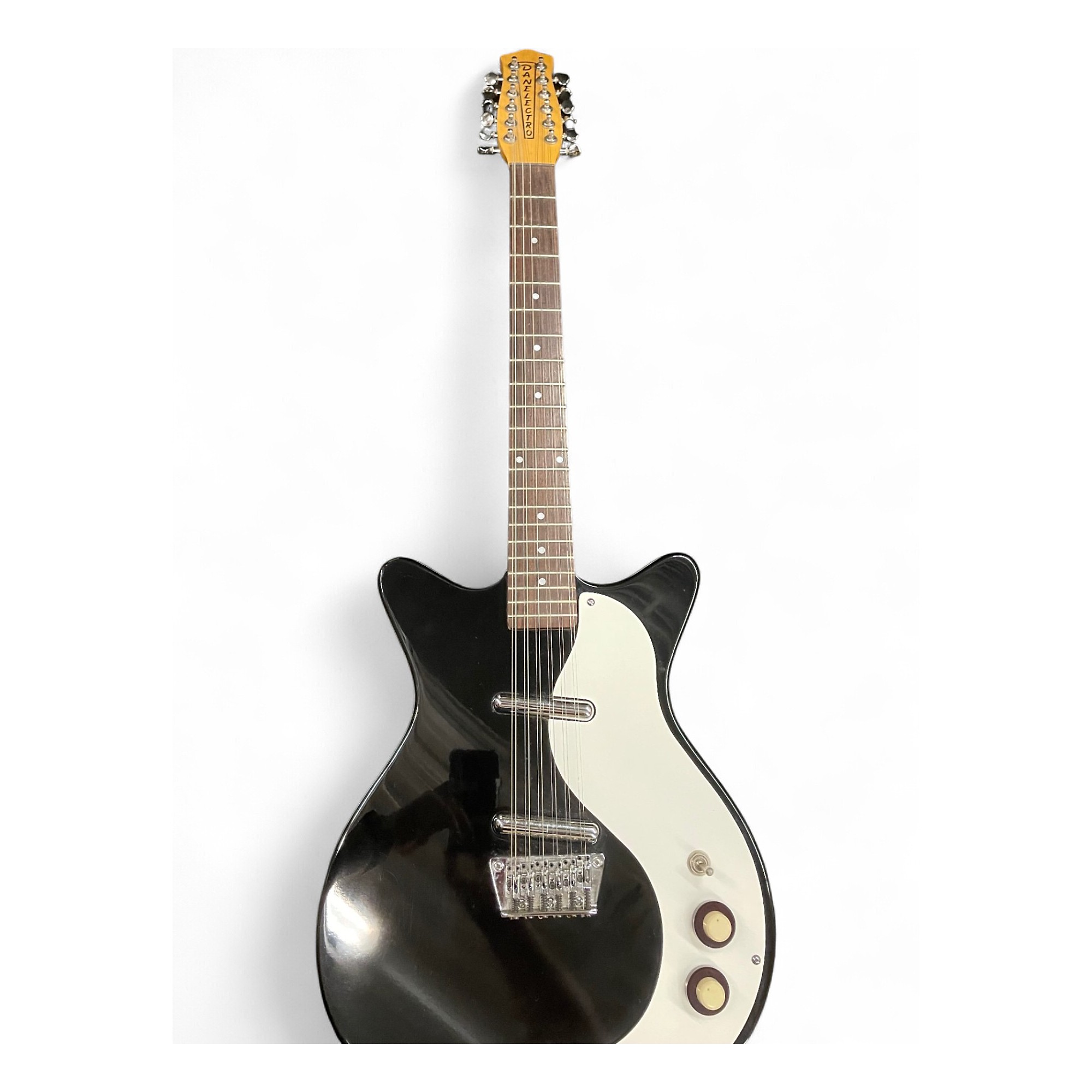 Used 2001 Danelectro DC-59 12 STRING Black and White Solid