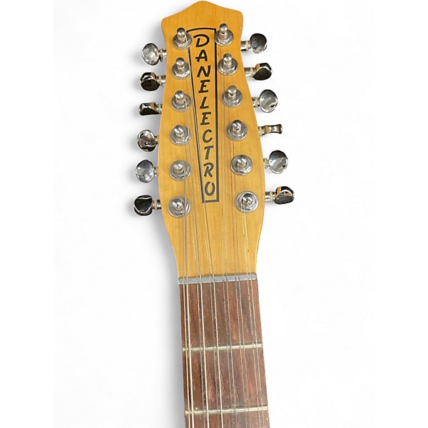 Used 2001 Danelectro DC-59 12 STRING Black and White Solid Body Electric Guitar