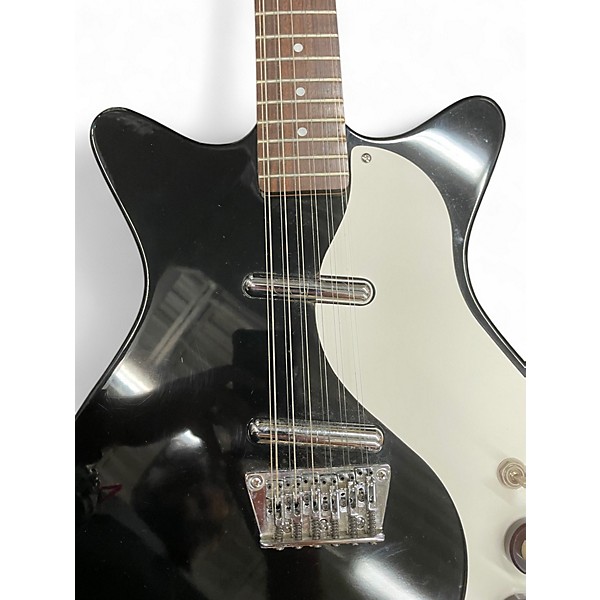 Used 2001 Danelectro DC-59 12 STRING Black and White Solid Body Electric Guitar