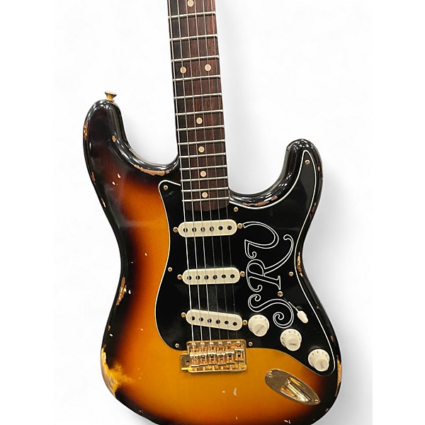 Used Fender Artist Series Stevie Ray Vaughan Stratocaster 3 Color Sunburst Solid Body Electric Guitar