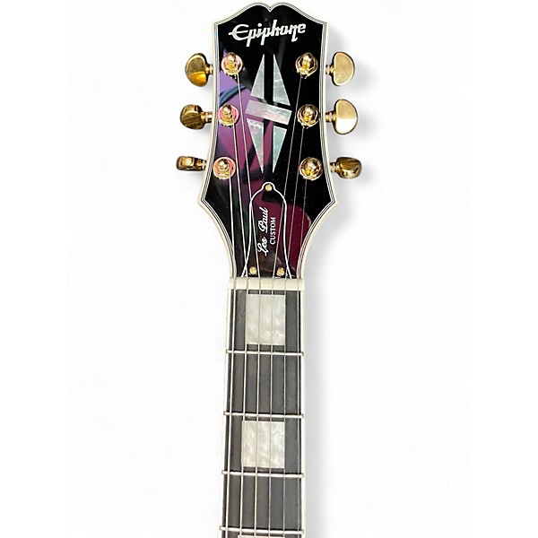 Used Epiphone Les Paul Custom Blackback Ivory Solid Body Electric Guitar