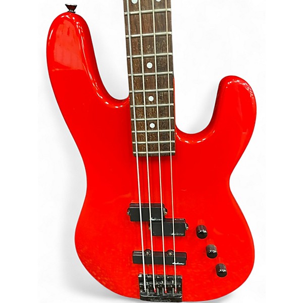 Vintage 1980s Charvel 2B Red Electric Bass Guitar