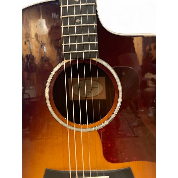 Used Taylor 214CE Deluxe 2 Color Sunburst Acoustic Electric Guitar