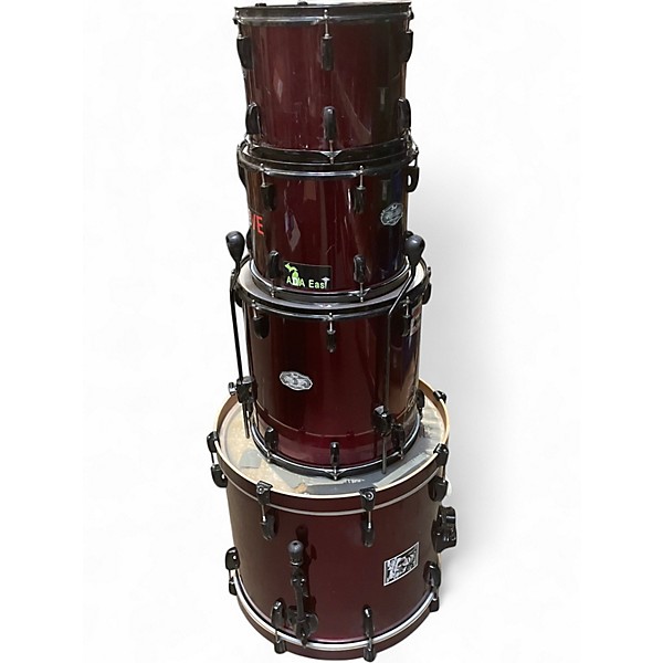 Used Pearl 4 Piece Vision Wine Red Drum Kit