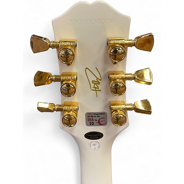 Used Epiphone Matt Heafy Les Paul Custom White Solid Body Electric Guitar