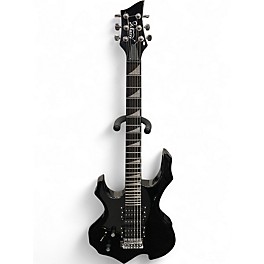 Used Glarry BURNING FIRE Black Solid Body Electric Guitar