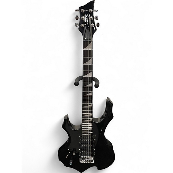 Used Glarry BURNING FIRE Black Solid Body Electric Guitar