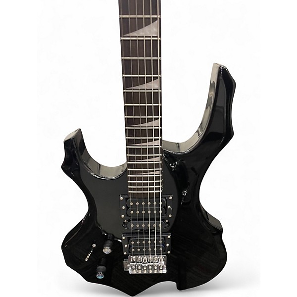 Used Glarry BURNING FIRE Black Solid Body Electric Guitar