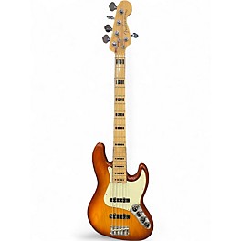 Used Fender American Elite Jazz Bass 5 String Caramel Burst Electric Bass Guitar