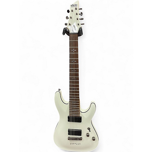 Used Schecter Guitar Research Demon 7 String Alpine White Solid Body Electric Guitar