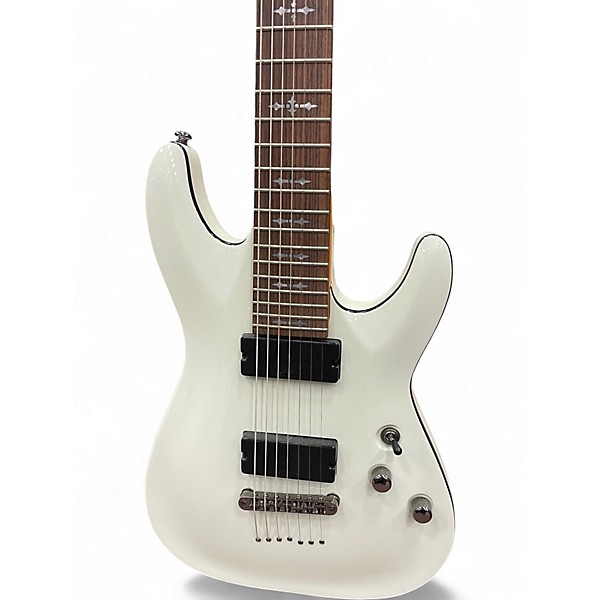 Used Schecter Guitar Research Demon 7 String Alpine White Solid Body Electric Guitar