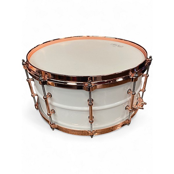 Used Ludwig 6.5X14 Polar Phonic white Drum