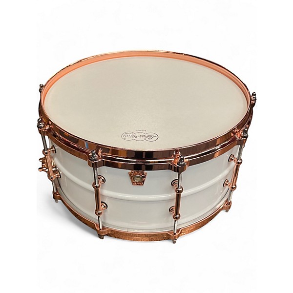 Used Ludwig 6.5X14 Polar Phonic white Drum