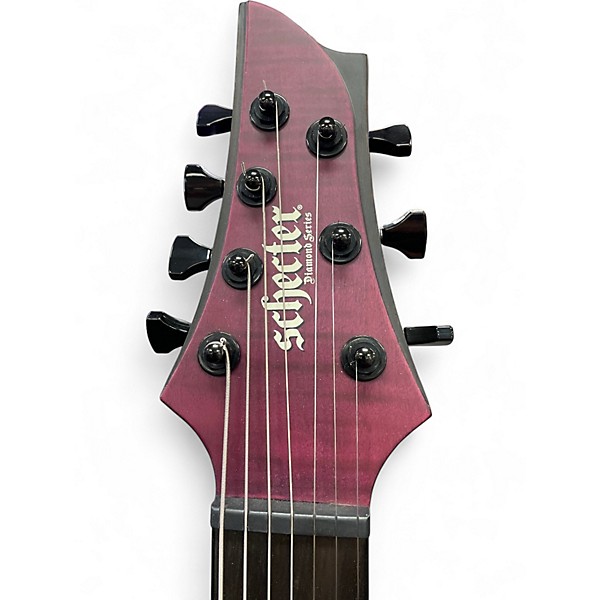 Used Schecter Guitar Research Tao 7 Trans Purple Solid Body Electric Guitar
