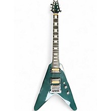 Vintage 1980s Dean V Standard Green Solid Body Electric Guitar