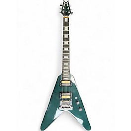 Vintage 1980s Dean V Standard Green Solid Body Electric Guitar