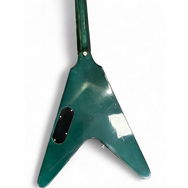 Vintage 1980s Dean V Standard Green Solid Body Electric Guitar