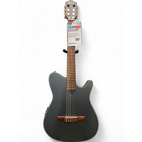 Used Ibanez FRH10N indigo blue metallic flat Classical Acoustic Electric Guitar