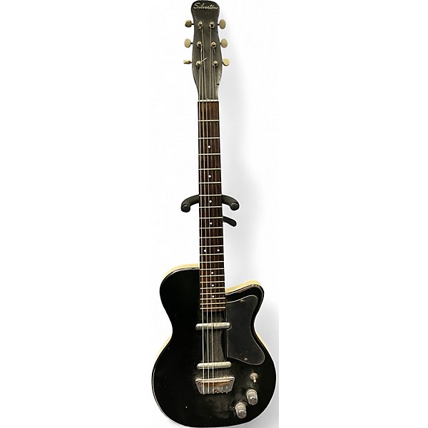 Vintage 1950s Silvertone U2 Black Solid Body Electric Guitar