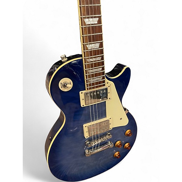 Used Epiphone Les Paul Standard Pro Blue Ghost Flames Solid Body Electric Guitar