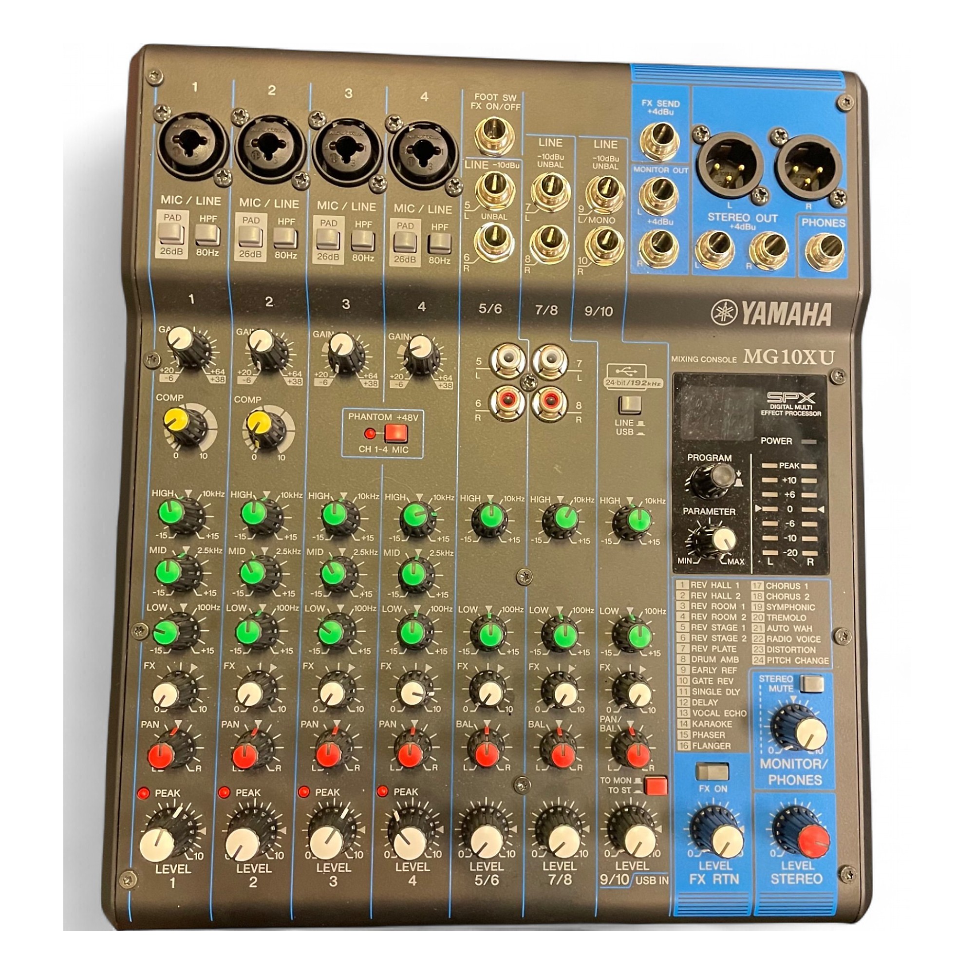 Used Yamaha MG10XU 10 Channel Mixer with Effects Unpowered