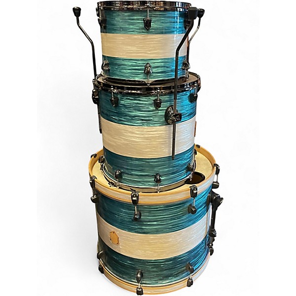 Used SJC Drums 3 Piece CUSTOM 3 PIECE Ocean Turquoise Drum Kit