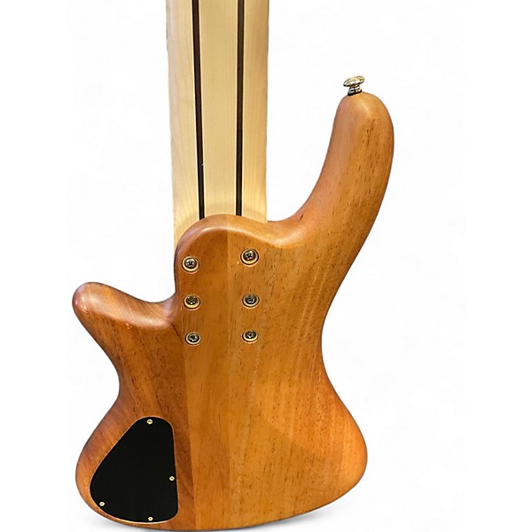 Used Schecter Guitar Research Stiletto Custom 6 String satin natural Electric Bass Guitar