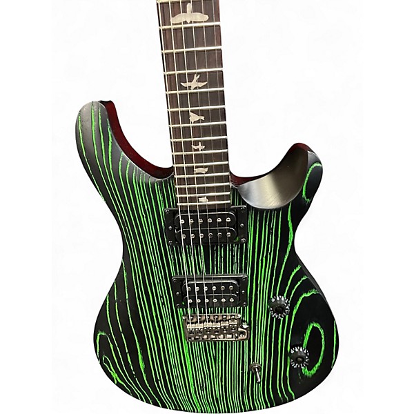 Used PRS SE SWAMP ASH CE 24 SAND BLASTED GREEN Solid Body Electric Guitar