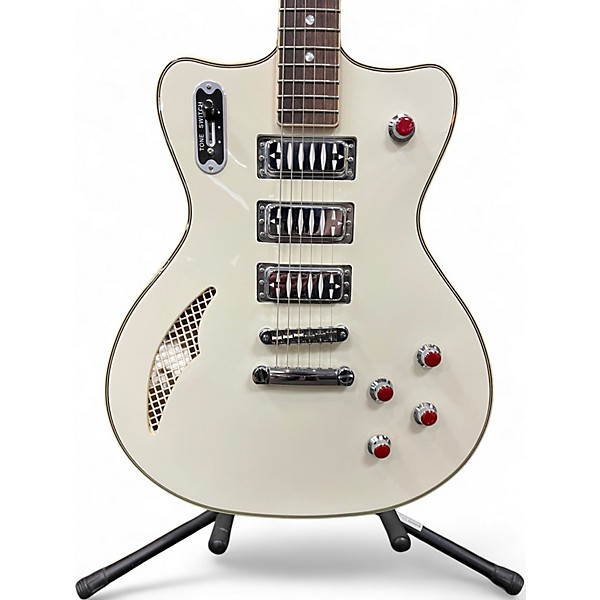 Used Eastwood Bill Nelson Astroluxe Cadet CREAM AND FIESTA RED Hollow Body Electric Guitar