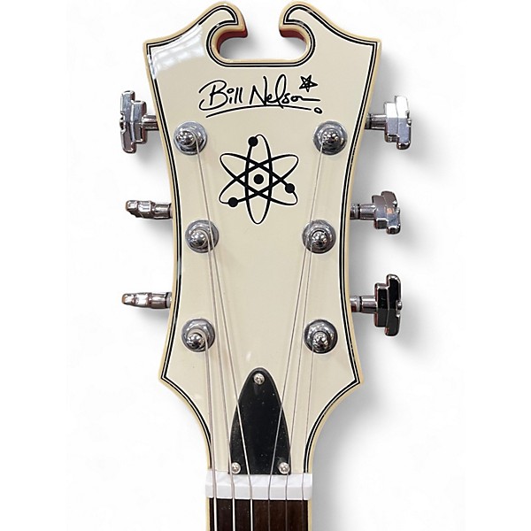 Used Eastwood Bill Nelson Astroluxe Cadet CREAM AND FIESTA RED Hollow Body Electric Guitar