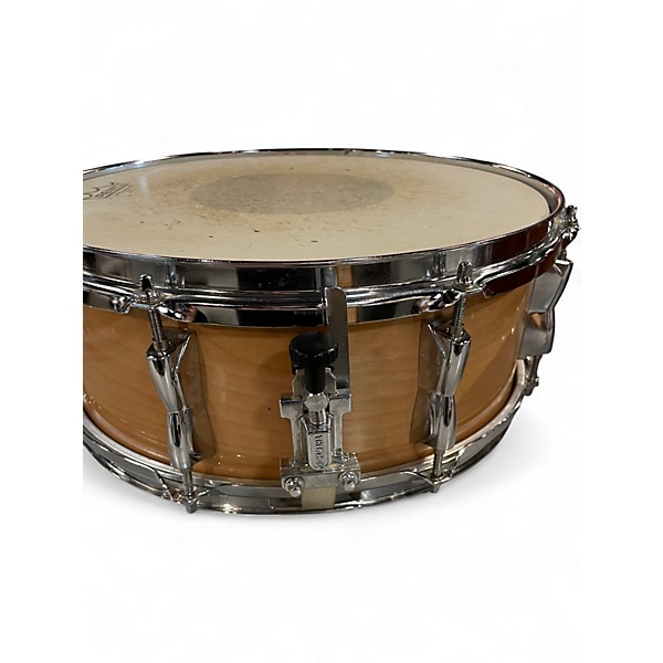 Used Yamaha 14X5.5 wood shell snare Natural Drum