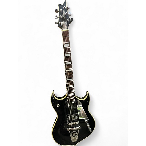 Used Silvertone PSSN2 Black Solid Body Electric Guitar