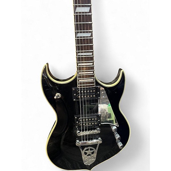 Used Silvertone PSSN2 Black Solid Body Electric Guitar