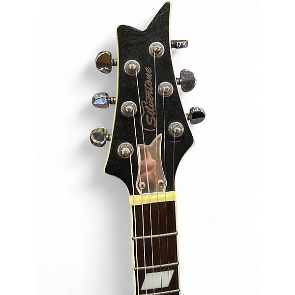 Used Silvertone PSSN2 Black Solid Body Electric Guitar