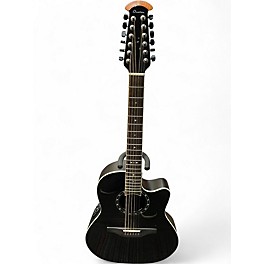 Used Ovation 2751AX-5-G Black 12 String Acoustic Electric Guitar