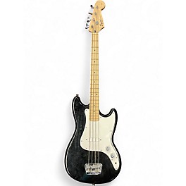 Used Squier Bronco Black and White Electric Bass Guitar