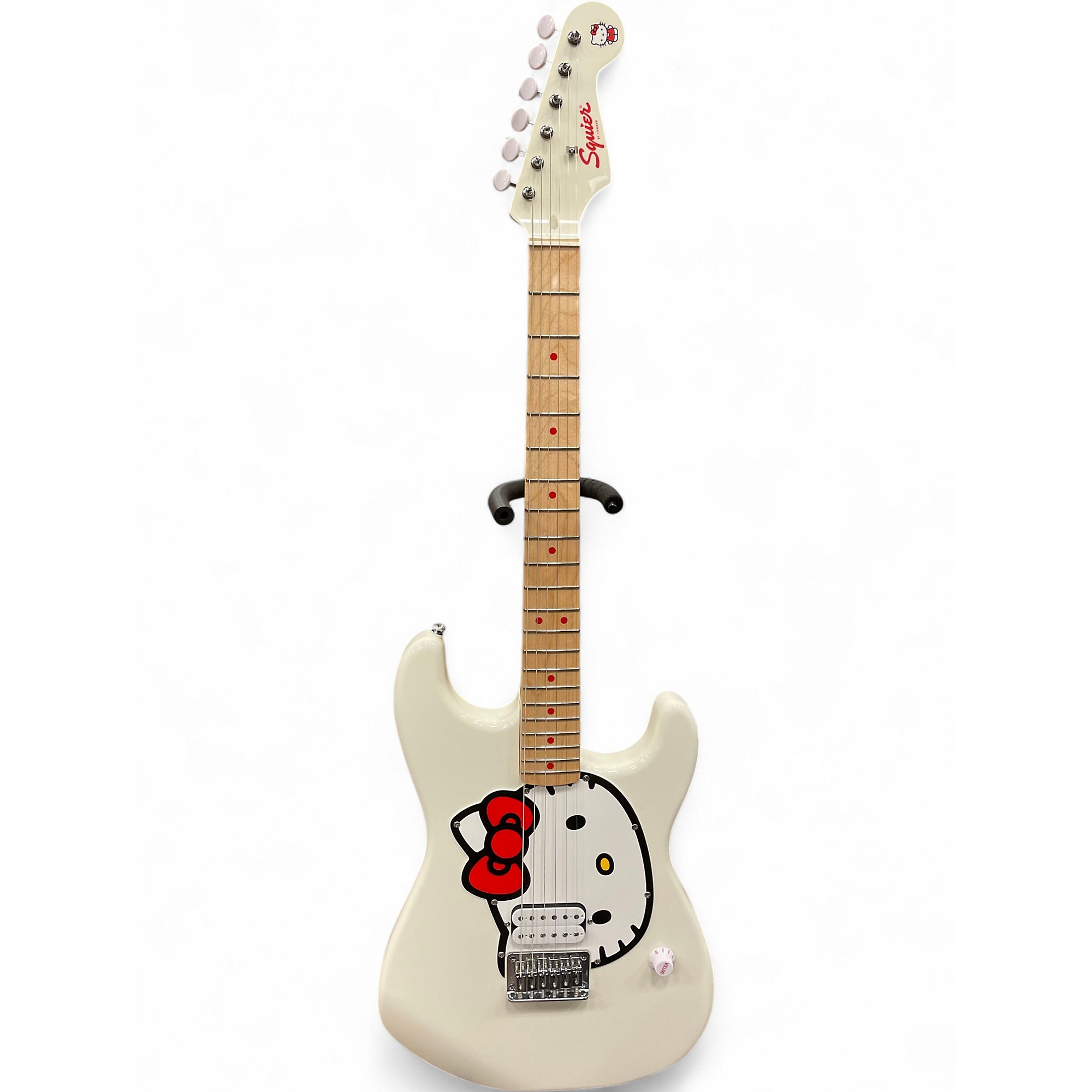 Used Squier Hello Kitty Stratocaster Single Hum Black With Kitty
