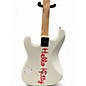 Used Squier Hello Kitty Stratocaster Single Hum Black With Kitty Pickguard Classic White Solid Body Electric Guitar
