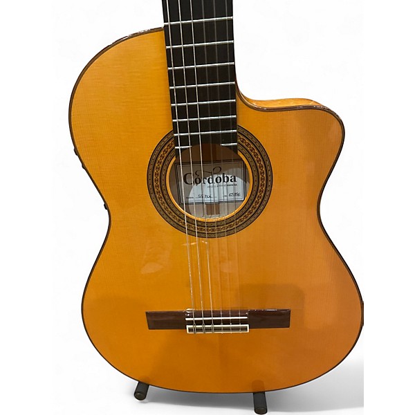 Used Cordoba 55FCE Thinbody Flamenco Natural Classical Acoustic Electric Guitar